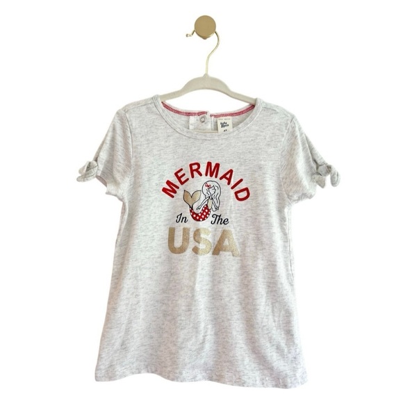Baby B'Gosh Other - Baby B'gosh Light Gray “Mermaid In The USA” Kids Shirt Girls 4T